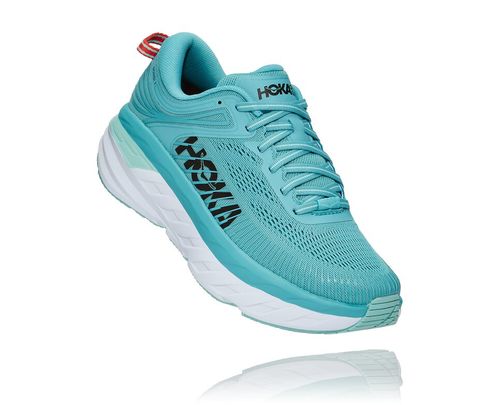 Hoka One One Dame Bondi 7 Road Løpesko Aquarelle/Eggshell Blå Norge-58LQS